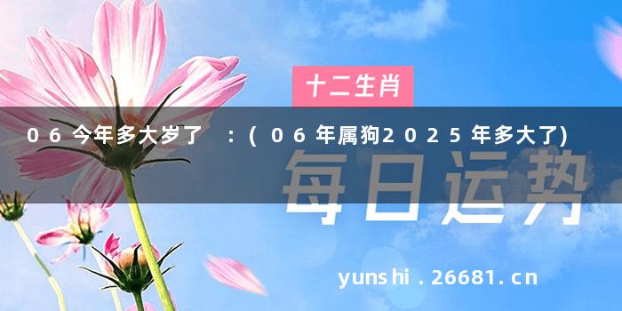06今年多大岁了 :(06年属狗2025年多大了)